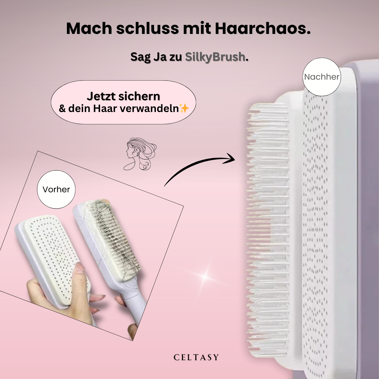 SilkyBrush - Die innovative Haarbürste, die sich selbst reinigt